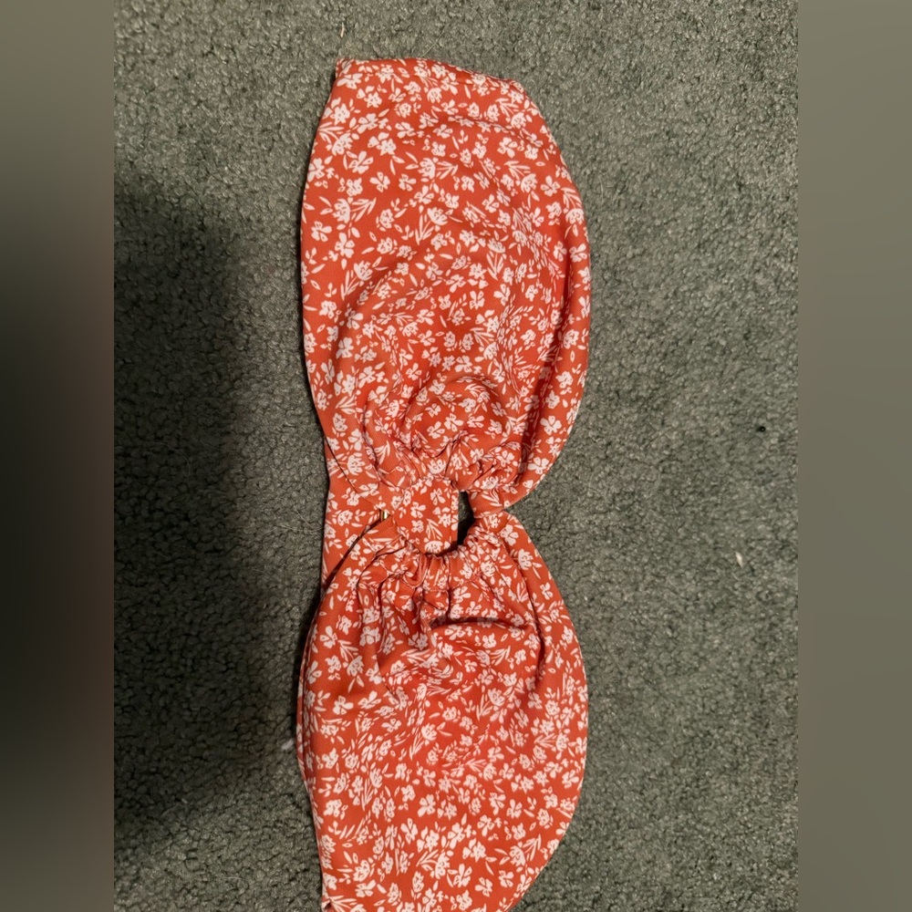 SHEIN Red Floral Bikini Top